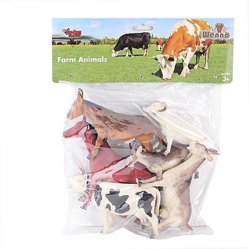 SH-9001-Vardem Po�etli 6Pcs 8 �nch  �iftlik Hayvan ve Dinozor Set