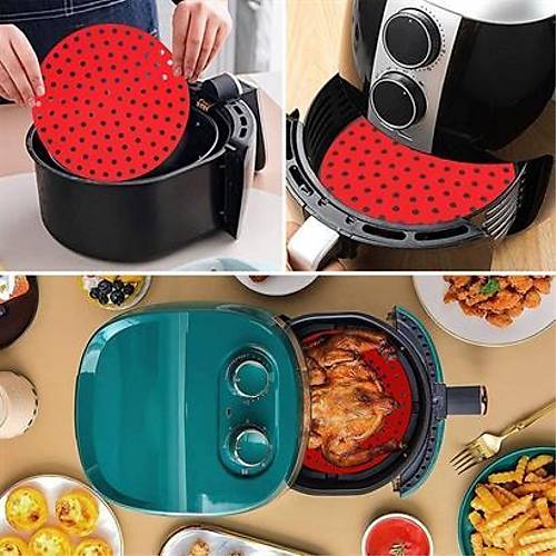 BUFFER Renkli Isya Dayankl Ykanlabilir Silikon Frn Ve Airfryer Yuvarlak Piirme Mat 20 Cm