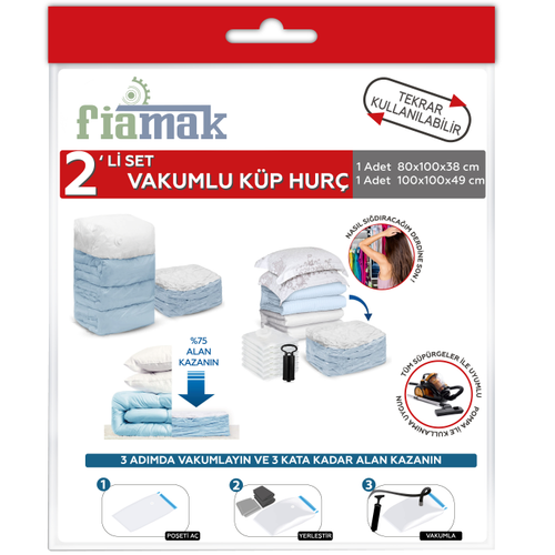 Kp Hur - Vakumlu Hur Torbas - Pratik,Yer Kaplamaz - 2'li Set