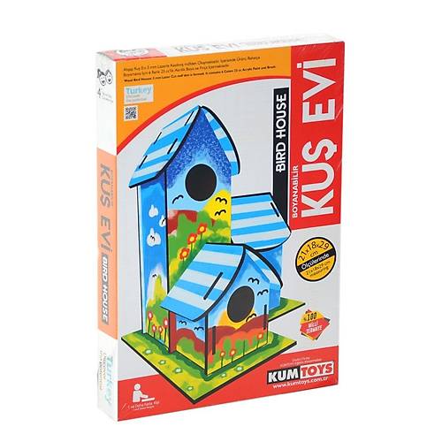 5269 Kumtoys Boyanabilir 3'l Ku Evi - Bird House