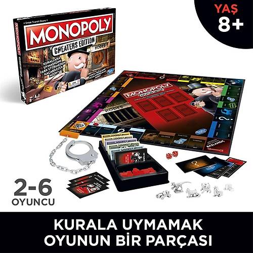 E1871 Hasbro Gaming - Monopoly Cheaters Edition +8 ya�
