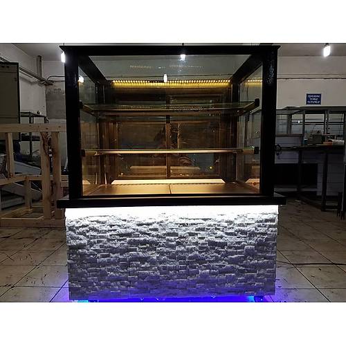 Dik Caml Pasta Tehir Dolab 120 CM: Pastane ve Kafeler in Estetik Souk Tehir