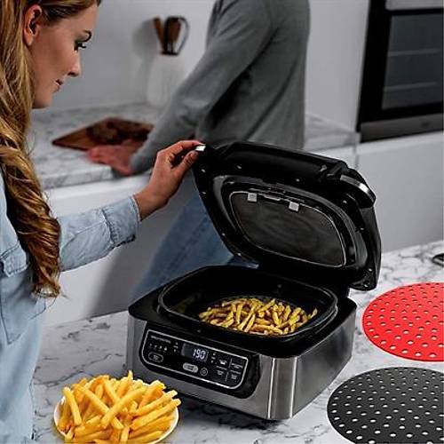 BUFFER Renkli Isya Dayankl Ykanlabilir Silikon Frn Ve Airfryer Yuvarlak Piirme Mat 23 Cm