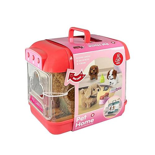 JND-6806 Hareketli K�pek ve I��kl� Sesli �effaf Kafes Seti -Vardem Oyuncak