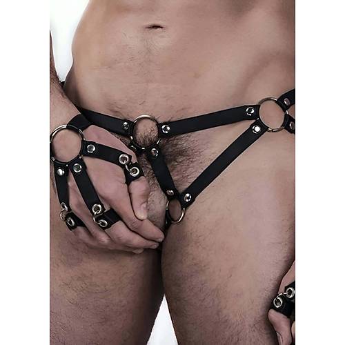 Gay Klot Seksi Lastik Harness ve Bileklik - APFTM67