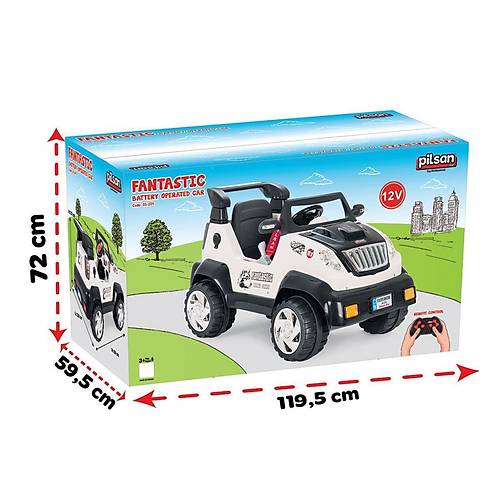 05 234 Fantastik 12V Uzaktan Kumandal Akl Araba Beyaz -Pilsan