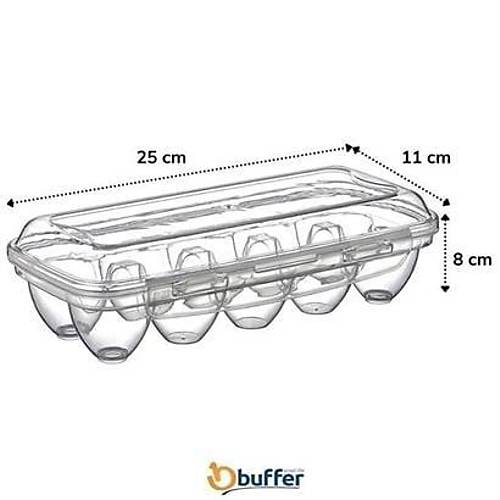 BUFFER 10 Blmeli Kilitli Kapakl Yumurtalk Saklama Kutusu YU110