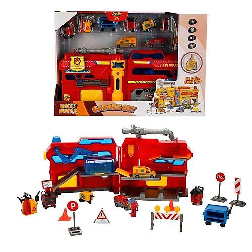 4539 Maxx Wheels Sesli ve I��kl� Garaj Seti �n�aat Garaj� -Sunman