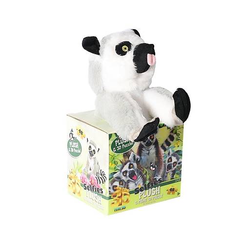 PRM 15801 Prime 3D Lemur Pelu� ve Selfie 48 Par�a Puzzle -Necotoys