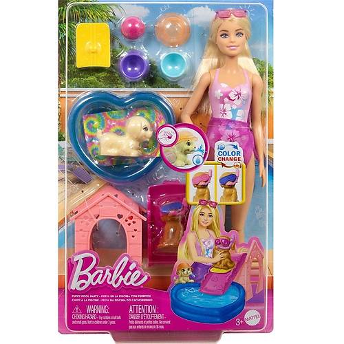 JBF35 Barbie K�pek�ikle Havuz Partisi Oyun Seti