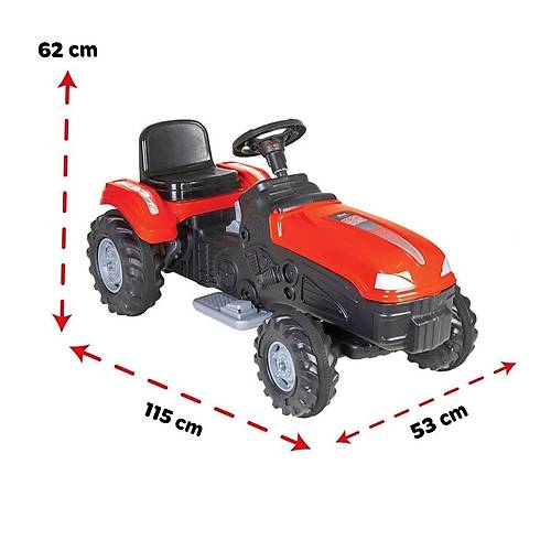 05 276  Pilsan Mega Traktr Akl 12 Volt Krmz