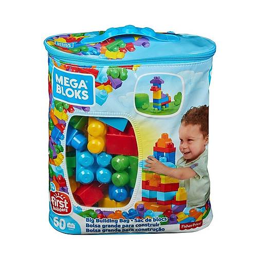 CYP67 MEGA BLOKS 60 paral Blok Torbalar 2 asorti - Mavi - Pembe +1 ya