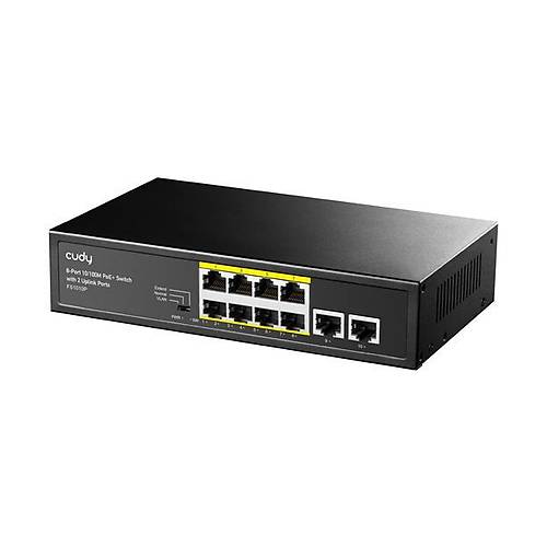 CUDY 8Port 10/100M PoE+ 2Up 80W Switch