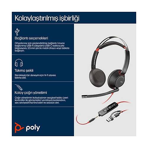 Poly BW 5220 USB-C HS +3.5mmP +USB-C/A