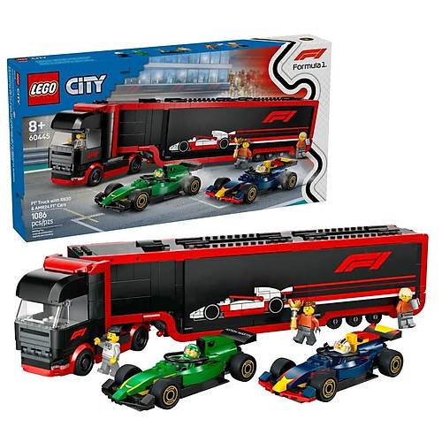 60445 Lego City F1 Tr ve RB20 ve AMR24 1086 para +8 ya