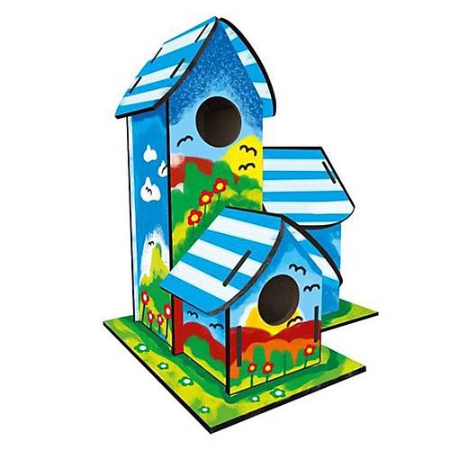 5269 Kumtoys Boyanabilir 3'l Ku Evi - Bird House