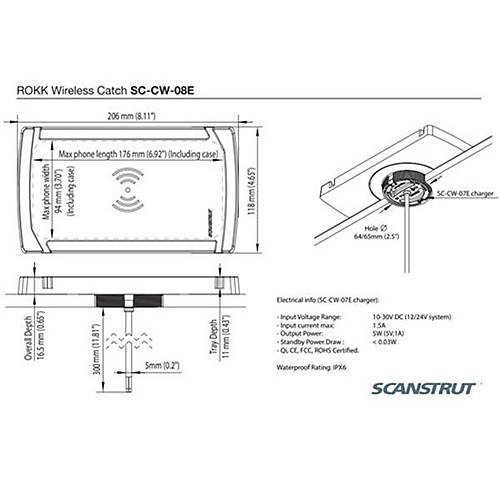 Rokk Wireless SC-CW-08FKablosuz arj Mat