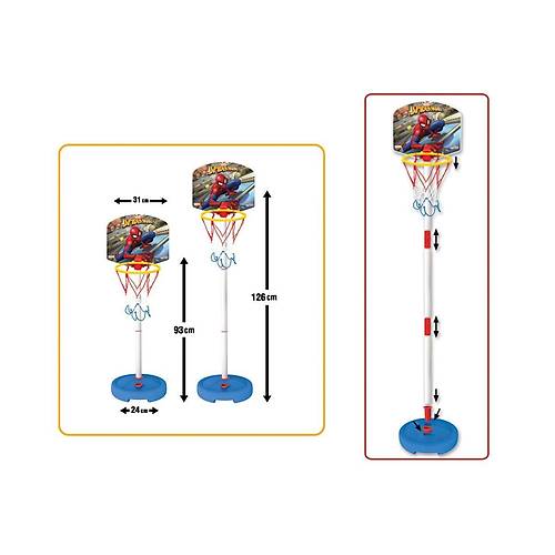 03653 Spiderman K���k Ayakl� Basketbol Potas� -Fentoys