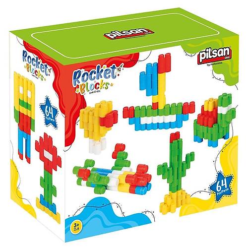 03 604 Rocket Bloklar 64 Par�a -Pilsan Oyuncak