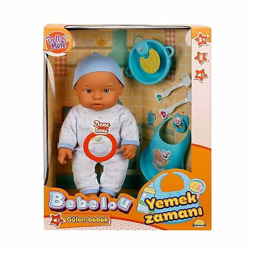 030021 Sunman, Bebelou Yemek Zaman� Sesli Bebek Seti 35 cm / +3 ya�