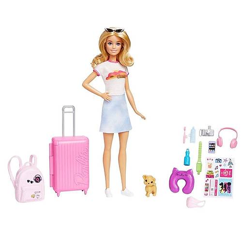 HJY18 Barbie Seyahatte Bebe�i ve Aksesuarlar�