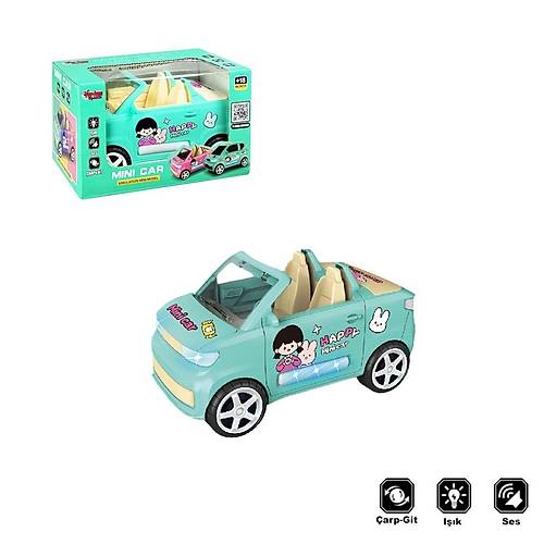 ZR169-2 I��kl� M�zikli �arp D�n �st� A��k Renkli Araba -Vardem Oyuncak