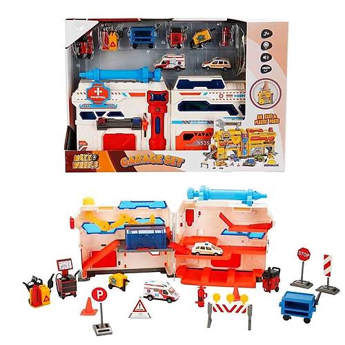 4539 Maxx Wheels Sesli ve Ikl Garaj Seti naat Garaj -Sunman