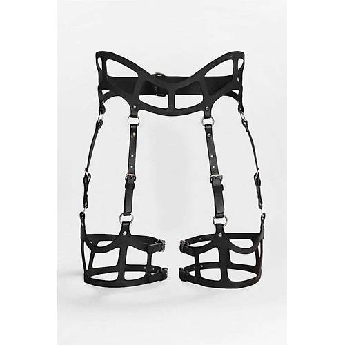 Seksi Deri Jartiyer Harness, Gotik Jartiyer - APFT1158