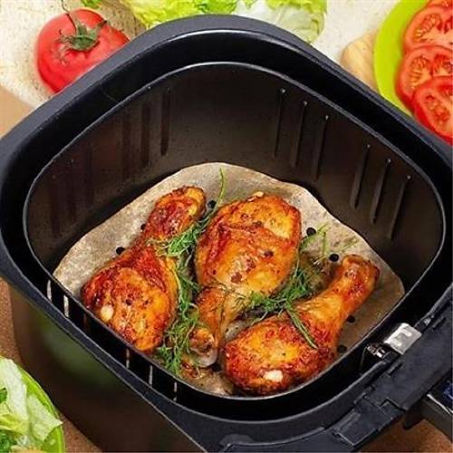 50 Adet Air Fryer Piirme Kad Tek Kullanmlk Hava Fritz Yapmaz Yal Kat Delikli Model