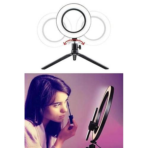 BUFFER 10in 26cm Youtube Instagram Tiktok Selfie  Stdyo Video Fotoraf Ring Light  Tripod Led Hal