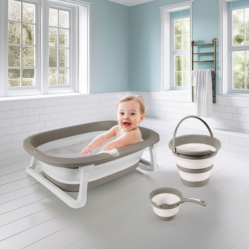 7273 KATLANAB�L�R ��L� BEBEK BANYO SET� STONE GR�