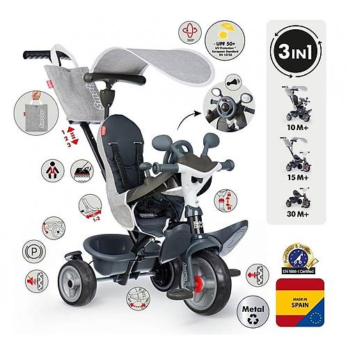 7600741503 Baby Driver Tricycle Grey