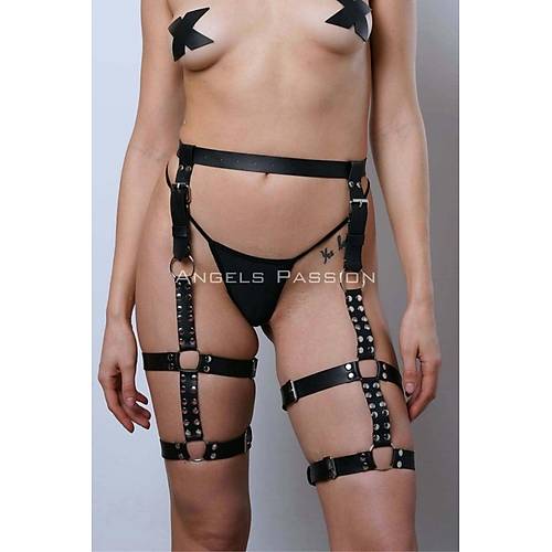 Deri Kemer Bacak Harness, Perin Detayl Deri Bacak Jartiyer - APFT862