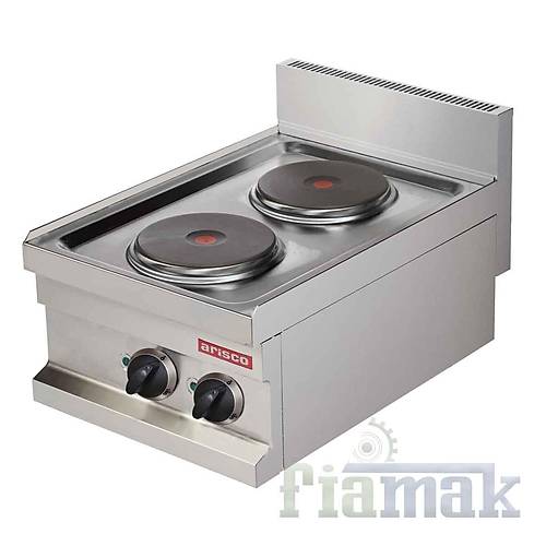 Arisco Hotmax EC604 kili Elektrikli Set st Ocak  2x2000W, 7 Kademe Is Kontrol, Paslanmaz elik