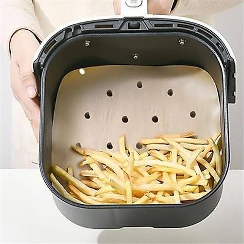 100 Adet Air Fryer Piirme Kad Tek Kullanmlk Hava Fritz Yapmaz Yal Kat Delikli  Model