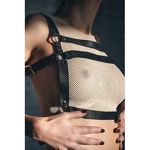 Gs Ak Siyah Seksi Fantazi Harness Deri Bstiyer Styen 1031