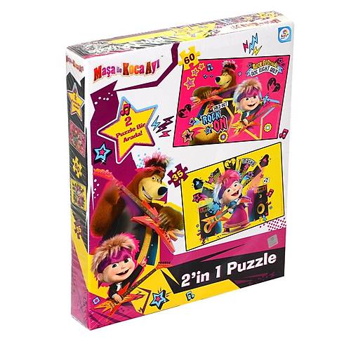 MS7579 La�o Kids Ma�a ile Koca Ay� 2 Puzzle 1 Kutuda / 35+60 Par�a Puzzle