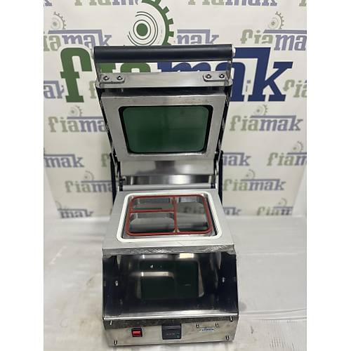 Komple Paslanmaz Tabak Kapatma Makinesi ikinci El 3 Blmeli Catering Yemek Paketleme Makinesi