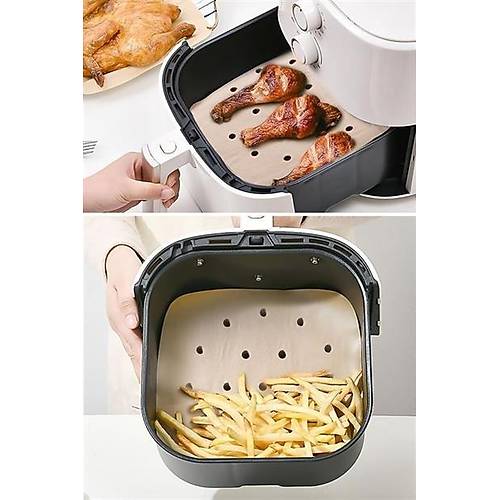 100 Adet Air Fryer Piirme Kad Tek Kullanmlk Hava Fritz Yapmaz Yal Kat Delikli  Model