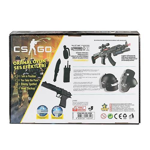 ER-120M CS Go Kask ve Silah Oyun Seti -Erdem Oyuncak