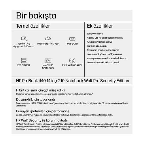 HP PB440G10 i5-1335U 14 8GB/256 W11P