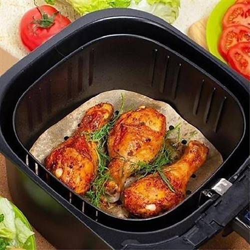 100 Adet Air Fryer Piirme Kad Tek Kullanmlk Hava Fritz Yapmaz Yal Kat Delikli  Model