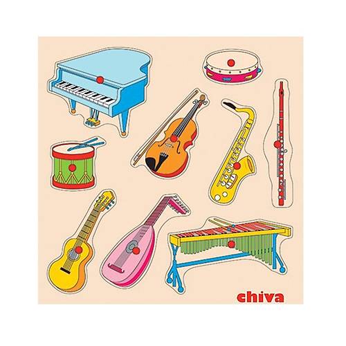 1004-CS Chiva, Mzik Aletleri Ahap Puzzle