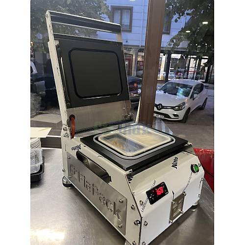 Paslanmaz Kase Tabak Kapatma Makinesi 2 Blmeli Yemek Paketleme GMF-2