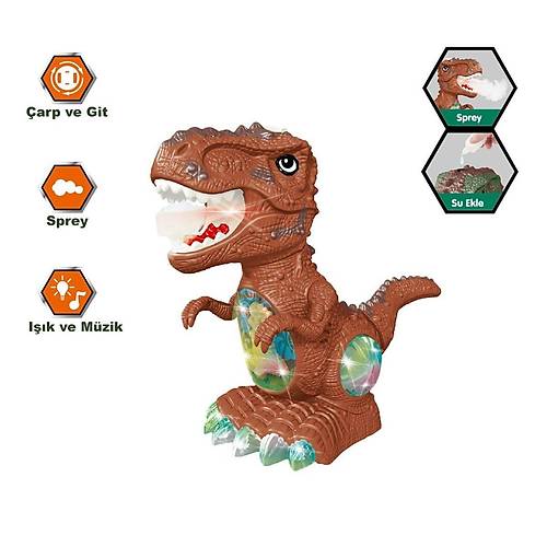 ZR172 I��kl� M�zikli Hareketli Buhar ��kartan Dinazor -Vardem Oyuncak