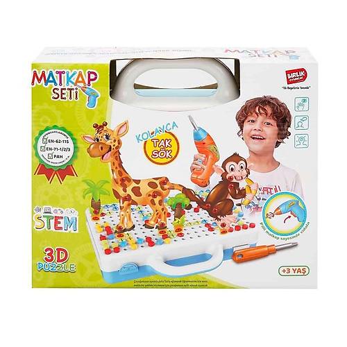 URT014-001 Birlik, 3D E�itici Matkap Seti Hayvanlar �zel Fiyatl� �r�n