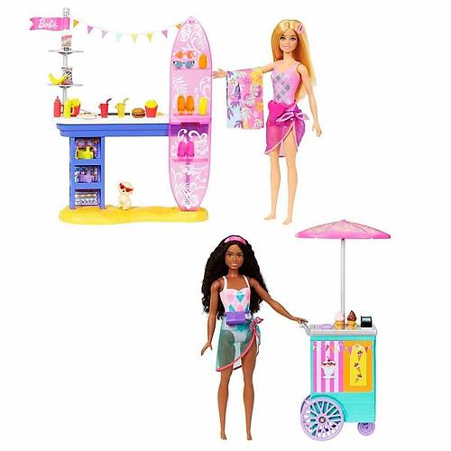 HNK99 Barbie Brooklyn ve Malibu'nun Sahildeki Yiyecek Stand�