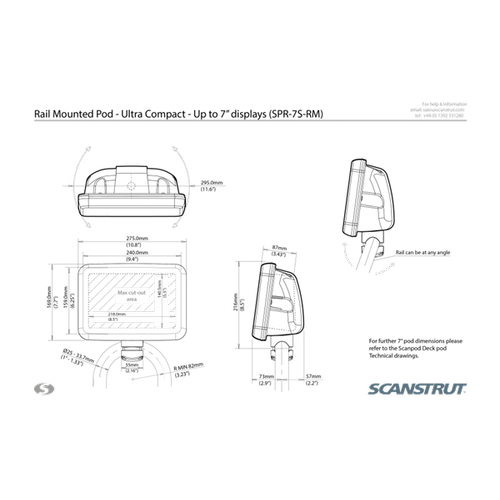 SPR-7S-RM 7-amp;EKRAN N BEYAZ POD. RAYA MONTAJ