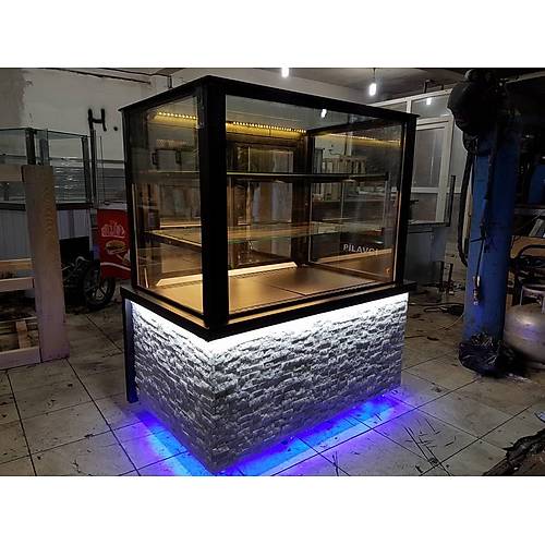 Dik Caml Pasta Tehir Dolab 120 CM: Pastane ve Kafeler in Estetik Souk Tehir