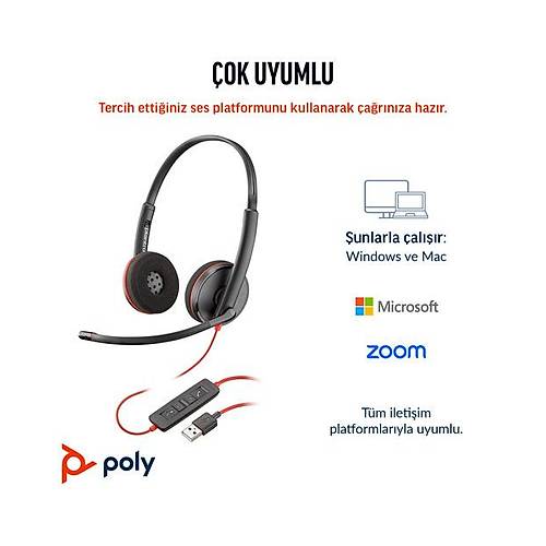 Poly BW 3220 Stereo USB-C HS +USB-C/A
